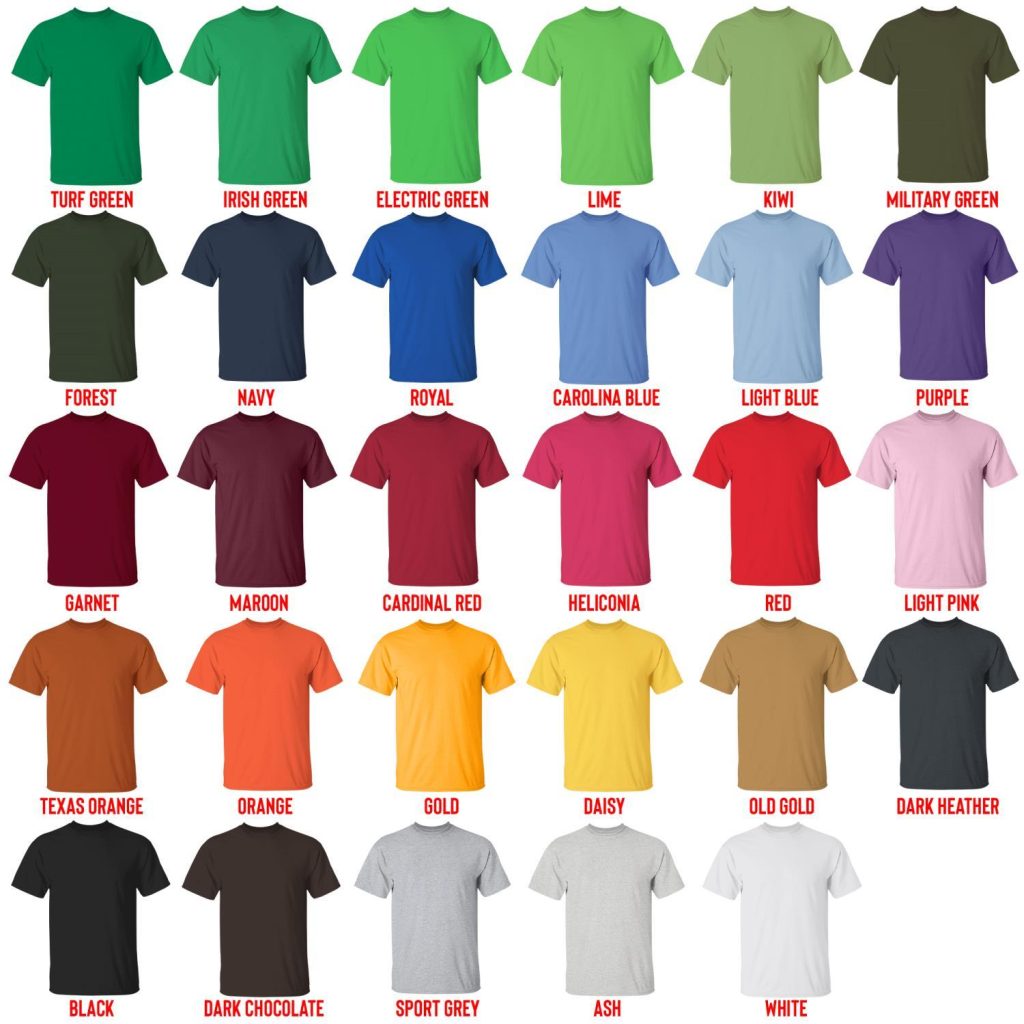 t shirt color chart - Bayonetta Merch