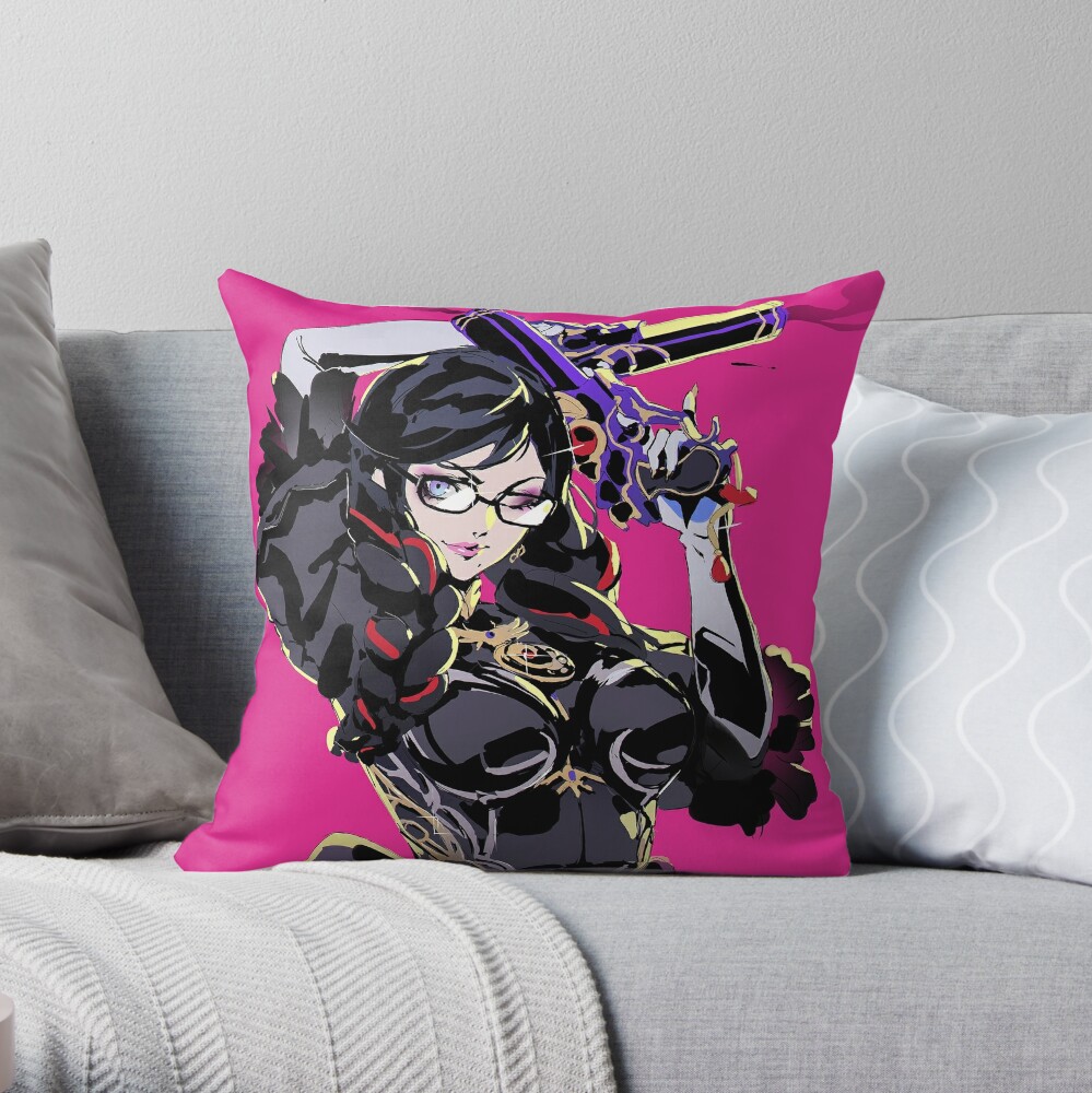 Bayonetta Pink Art Throw Pillow