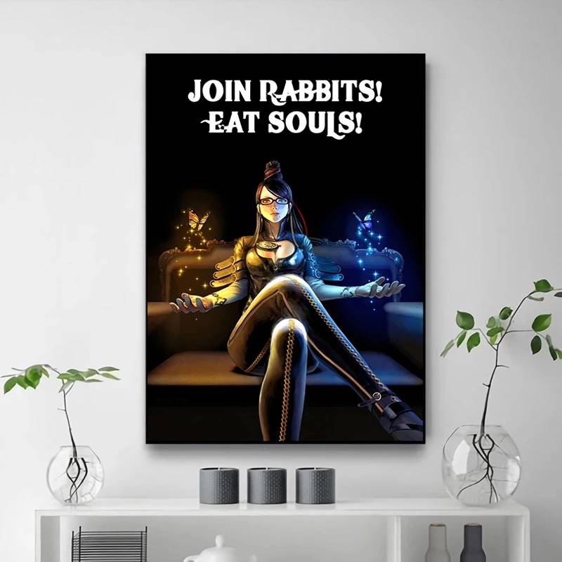 Bayonetta Join Rabbits Eat Souls Wall Art